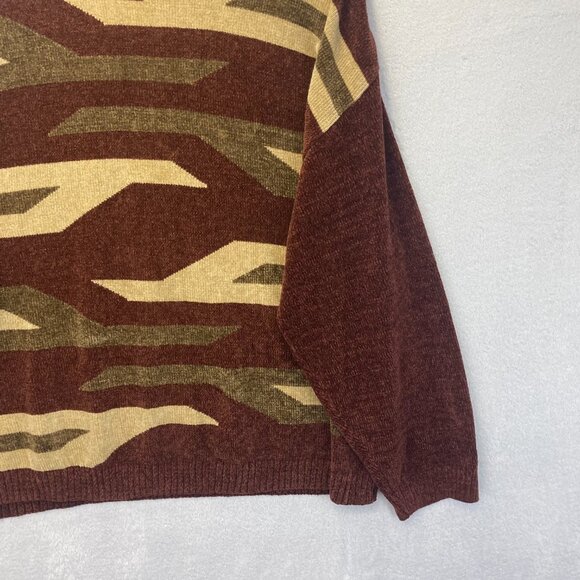 Vintage Bergati Chenille Sweater Mens XL Geometric Retro Pullover Soft Comfy - Picture 9 of 12